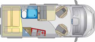 Grundriss Camper Van - Pössl 2Win PLUS